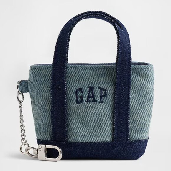 GAP Handbags - NEW Gap Logo Denim Tote Keychain Bag Charm